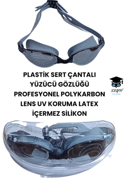 Elite Polikarbon Yüzücü Gözlüğü, Uv Korumalı, Silikon Kayışlı, Hafif ve Konforlu Tasarım 1 Adet