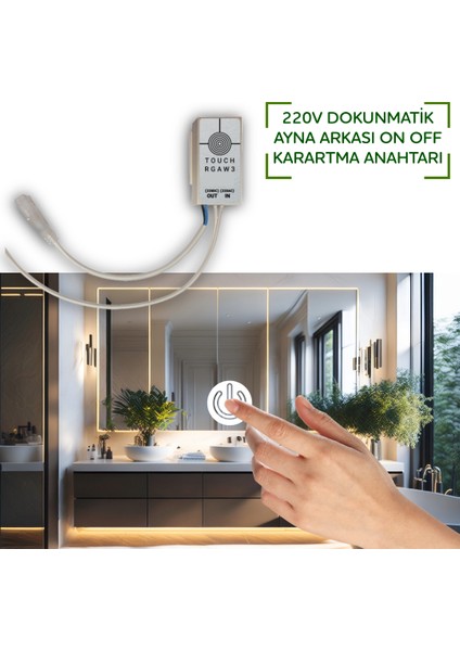 Ayna Arkası 220V Dokunmatik Açma-Kapama Sensörü fırsatları