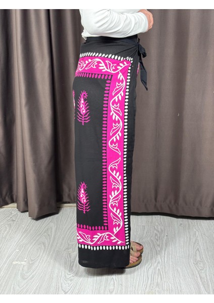 Etnik Desenli Bağlamalı Bulmaca Pantolon fırsatları