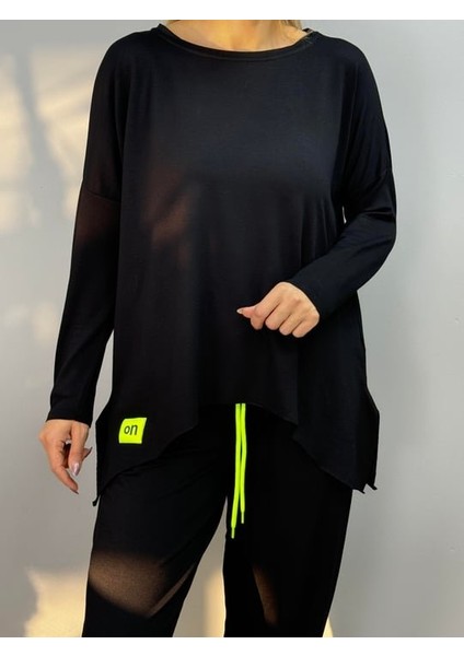 Kadın Iki Iplik Viskon Pamuk Kumaş Arma Detaylı Ikili Takım fırsatları