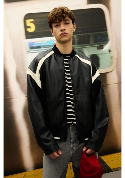 Regular Fit Kolej Yaka Bomber Fermuarlı Mevsimlik Hafif Mont C5844AX25SP