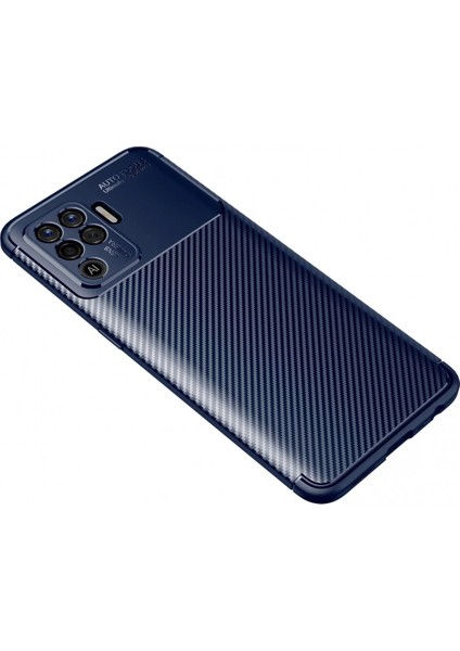 Newface Oppo Reno 5 Lite Kılıf Auto Focus Karbon Kapak - Lacivert