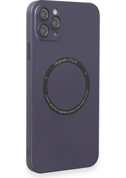 Newface iPhone 11 Pro Max Kılıf Jack Magneticsafe Lens Silikon - Mor