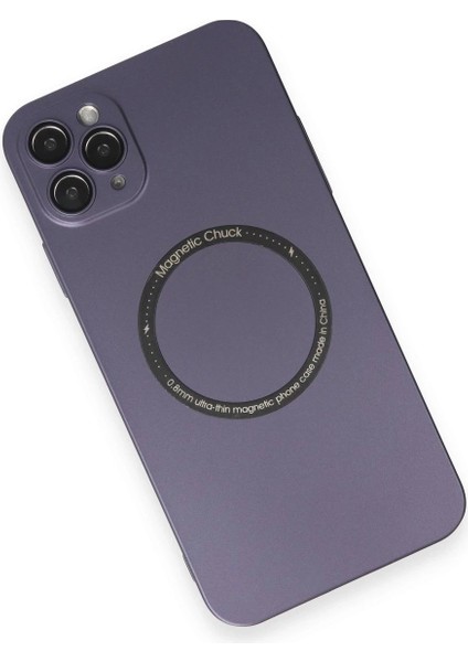 Newface iPhone 11 Pro Max Kılıf Jack Magneticsafe Lens Silikon - Mor