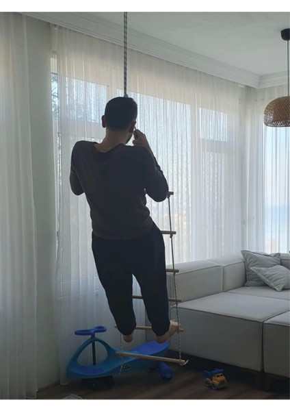 Trapez Ahşap Merdiven 8mm Ip 100KG Taşır Set Çocuk Tırmanma Jimnastik Gelişim Salıncağı 6 Basamak modelleri