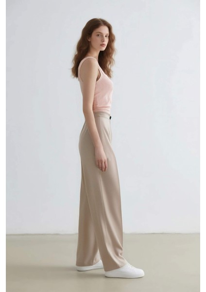 Standart Boy Kumaş Palazzo Pantolon Wide Leg Geniş Bol Paça Basic Düz Yüksek Bel C6402AX25SP indirimleri