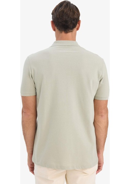 %100 Pamuk Regular Fit Polo Yaka Kısa Kollu Basic Düz Pike Kumaş Tişört C1293AX25SP indirimleri