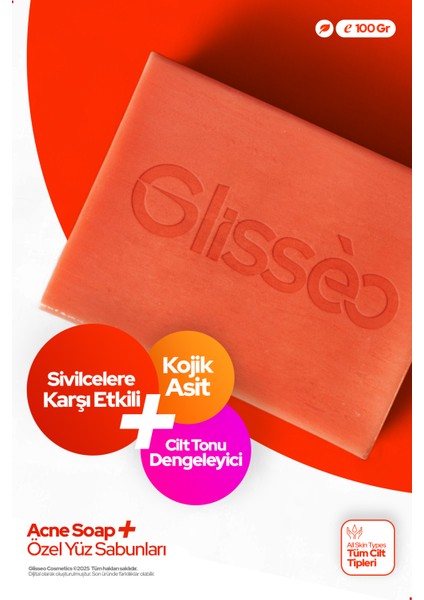 Kojik Asit, Traneksamik Asit ve Bisabolol Katkılı Sebum Düzenleyici ve Leke Karşıt Etkili Özel Yüz Sabunu 100GR