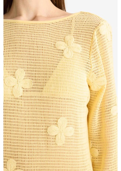 Regular Fit Uzun Kollu Dantelli Maxi Plaj Elbisesi-Fall in Love E0603AX25SM fırsatları