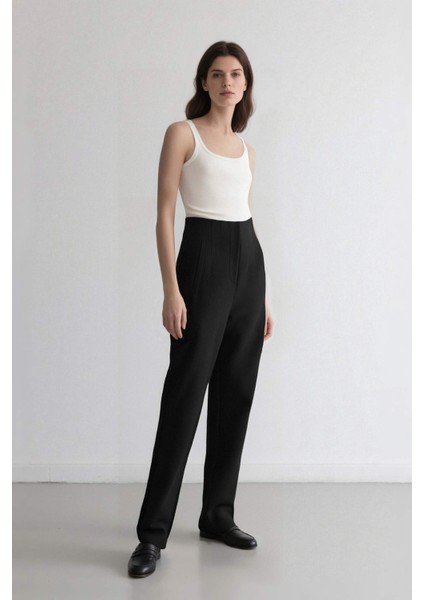 Crop Klasik Kumaş Pantolon Carrot Fit Fermuarlı Yüksek Bel Basic Düz Dar Paça C2466AX25SP