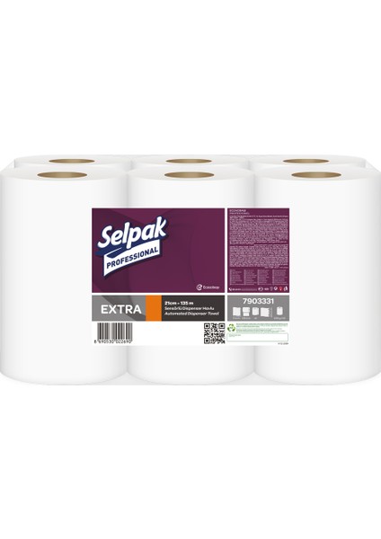 Selpak Makine Havlusu 21 cm 135 mt 6"lı