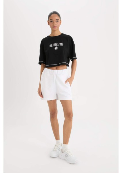 fit Nba Brooklyn Nets Crop Bisiklet Yaka Kısa Kollu TIŞÖRT B9953AX25SM modelleri