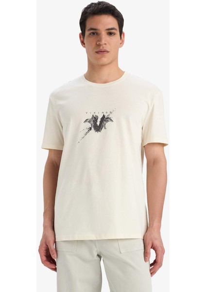 %100 Pamuk Vikings Regular Fit Bisiklet Yaka Kısa Kollu Tişört E4764AX25SP modelleri