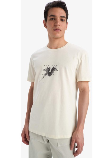 %100 Pamuk Vikings Regular Fit Bisiklet Yaka Kısa Kollu Tişört E4764AX25SP fırsatları