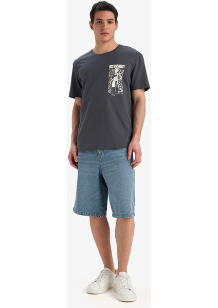 %100 Pamuk Rick and Morty Regular Fit Bisiklet Yaka Kısa Kollu Tişört E4752AX25SP fiyatları