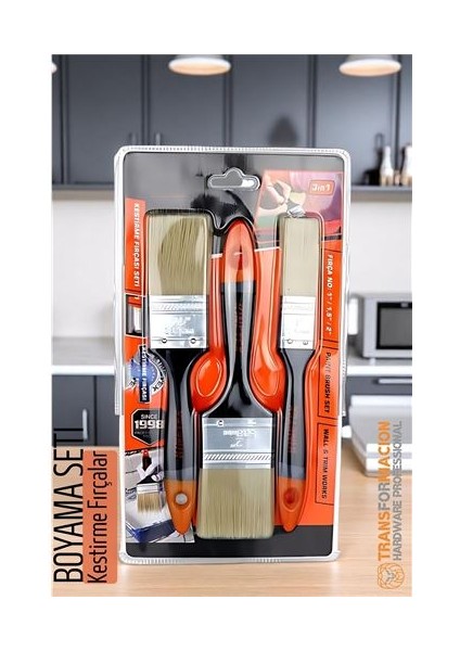 Boyama Fırça Seti - 3 Lü Boya Fırça Seti