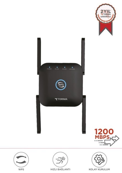 AC24 Siyah Wifi Pro Sinyal Yakınlaştırıcı Router