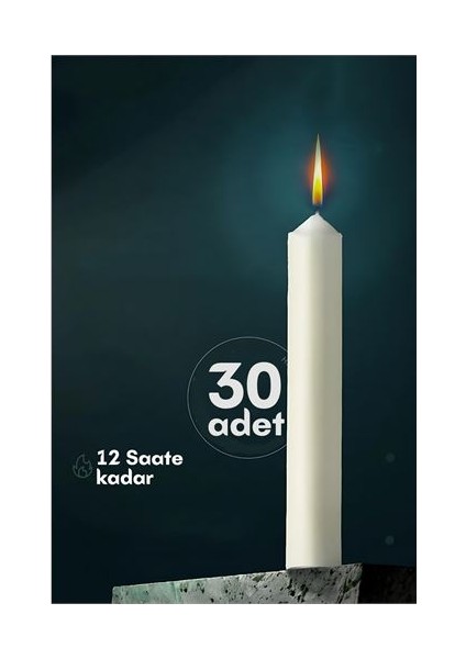 Klasik Mum 30 Adet - Kokusuz Mum