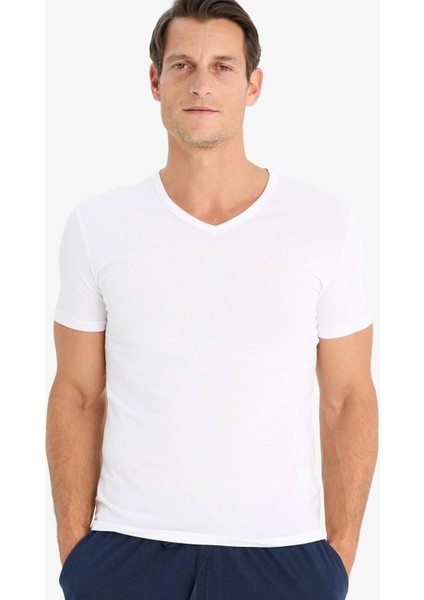 Slim Fit Dar Kesim V Yaka Basic Düz Üst L4884AZ25SP modelleri