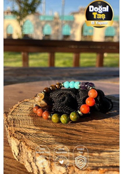 Balance Flow 7 Çakra Doğal Taş Tasarım Esnek Unisex Bileklik fiyatları