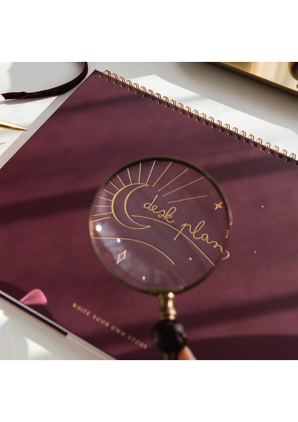 Süresiz Haftalık Spiralli Masaüstü Planlayıcı 24X34 cm - Desk Planner Bordo fiyatları