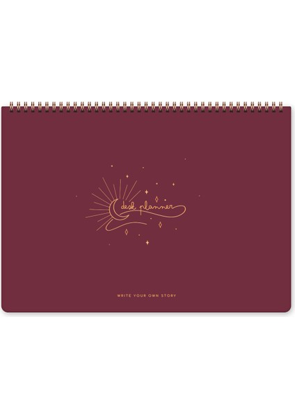 Süresiz Haftalık Spiralli Masaüstü Planlayıcı 24X34 cm - Desk Planner Bordo