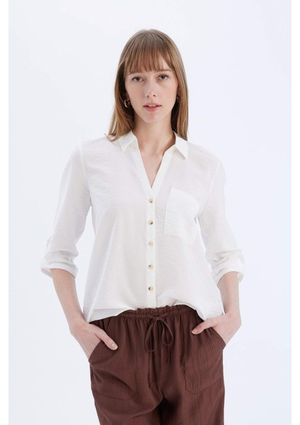 Regular Fit Basic Düz Uzun Kollu Gömlek M9407AZ25SP indirimleri