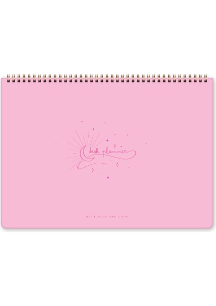 Süresiz Haftalık Spiralli Masaüstü Planlayıcı 24X34 cm - Desk Planner Pembe