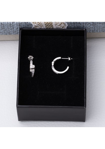 925 Ayar Gümüş Zirkon Taşlı Kadın Halka Küpe fırsatları