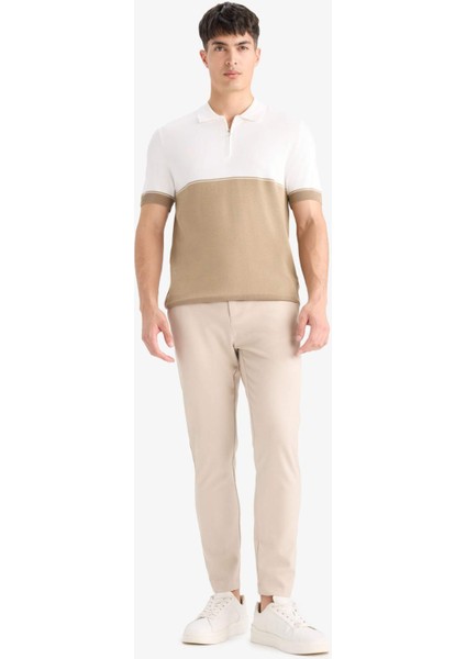 Standart Fit Polo Yaka Triko Kısa Kollu Tişört E4895AX25SM fiyatları