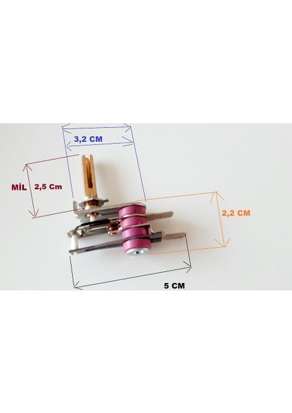 Semaver , Çay Makinesi Termostat , Mil Uzunluğu 2,5 cm 10 Amper