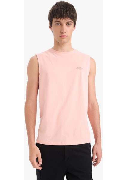 %100 Pamuk Regular Fit Baskılı Bisiklet Yaka Atlet E5191AX25SM
