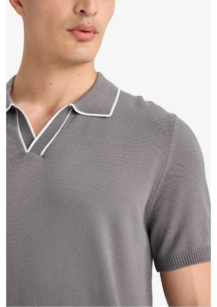 Modern Fit Polo Yaka Kısa Kollu Triko Tişört C4984AX25SM fırsatları