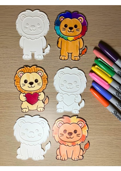 3'lü Kendin Boya Aslan Eğitici Beceri Standlı