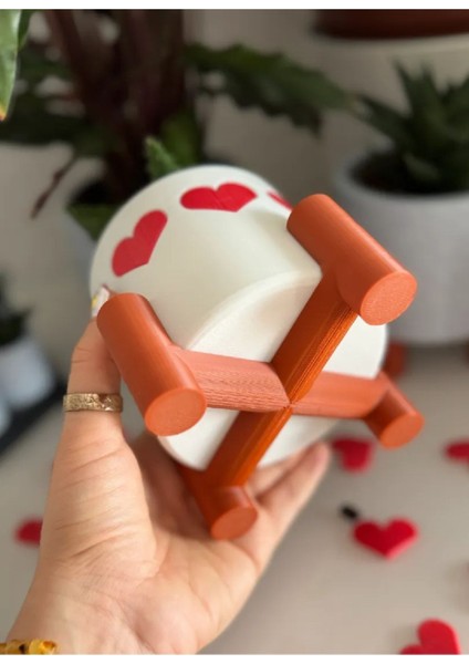 Modern Ayaklı Kalp Kaplı Kaktüs Saksı modelleri