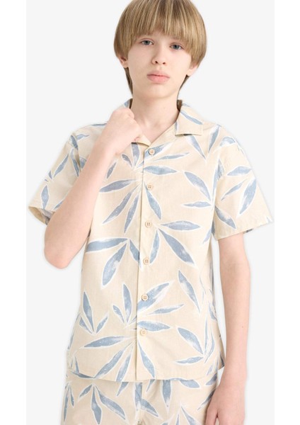 Erkek Çocuk Oversize Geniş Kalıp Polo Yaka Poplin Kısa Kollu Gömlek E5830A825HS fiyatları
