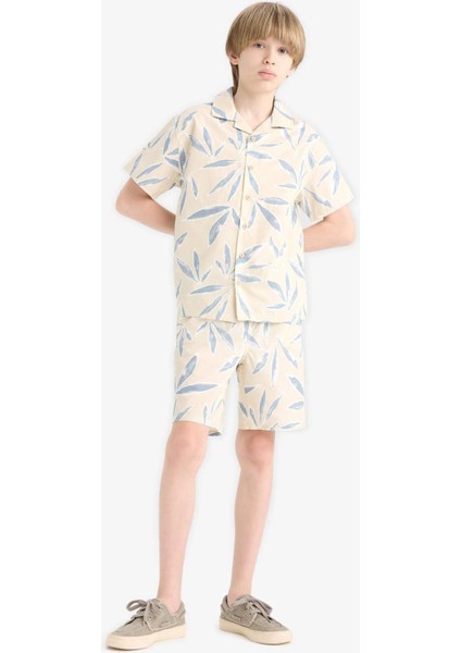 Erkek Çocuk Oversize Geniş Kalıp Polo Yaka Poplin Kısa Kollu Gömlek E5830A825HS modelleri