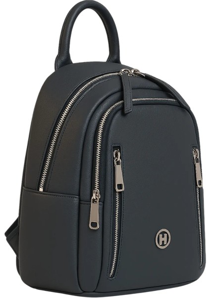 Sırt Çantası Kadın Deri Çok Gözlü Siyah modelleri