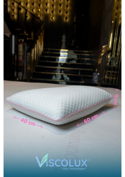 Anadolu Tipi Tombul Ortopedik Visco Yastık - %100 Orjinal Visco 60X40X15 Pembe