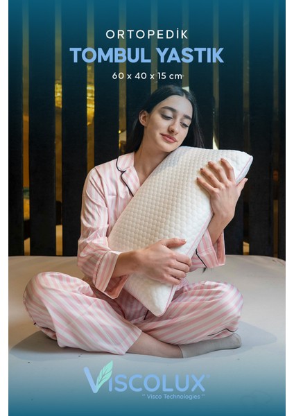 Anadolu Tipi Tombul Ortopedik Visco Yastık - %100 Orjinal Visco 60X40X15 Pembe