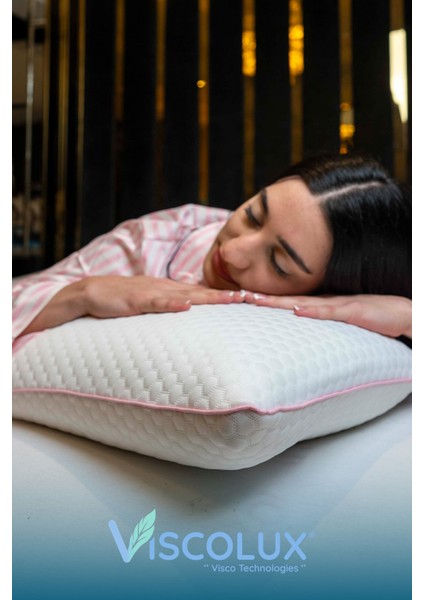 Anadolu Tipi Tombul Ortopedik Visco Yastık - %100 Orjinal Visco 60X40X15 Pembe