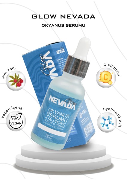 Okyanus Serumu- Yüz Bakım Serumu Hyalunoric Asit ve C Vitamini 30 ml 3'lü Set
