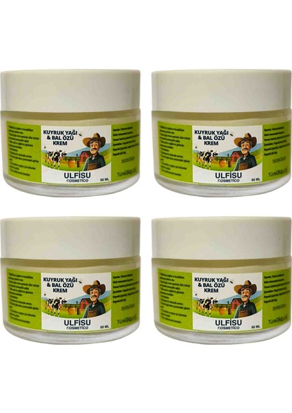 Kuyruk Yağı Bal Özü Krem 50 ml 4 Adet - Larinna Kuyruk Yağlı Bal Özlü Anti Aging Yüz Çizgileri Giderici Krem