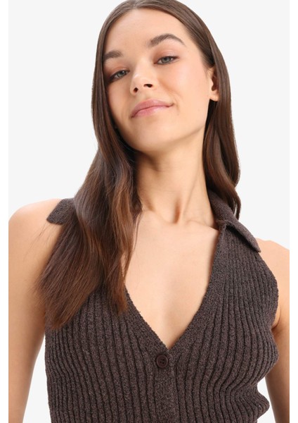 Coool Slim Fit Dar Kesim Düğmeli Triko Yelek D3584AX25SP fırsatları