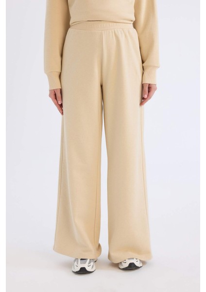 Straight Fit Kalın Eşofman Altı Basic Düz Beli Lastikli Geniş Bol Paça E4979AX24WN