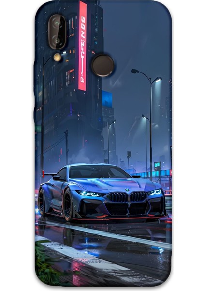 Huawei P20 Lite Uyumlu Araba Desenli Telefon Kılıfı + Ekran Koruyucu - 5767