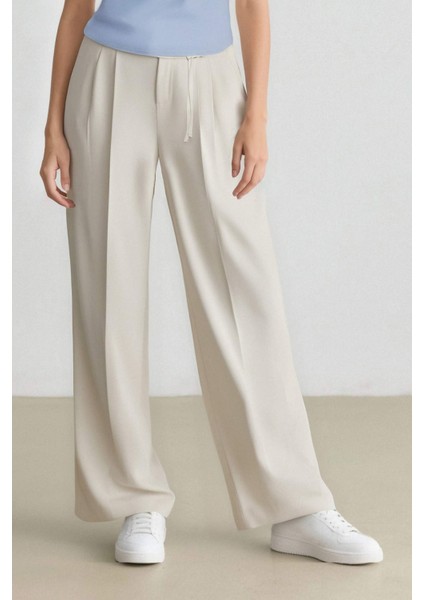 Wide Leg Kumaş Palazzo Pantolon Üç Cepli Normal Bel Standart Boy E5970AX25SP