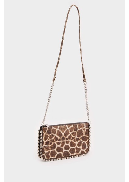 Kadın Zımba Detaylı Leopar Desenli Suni Deri Çapraz Çanta E0716AXNS modelleri