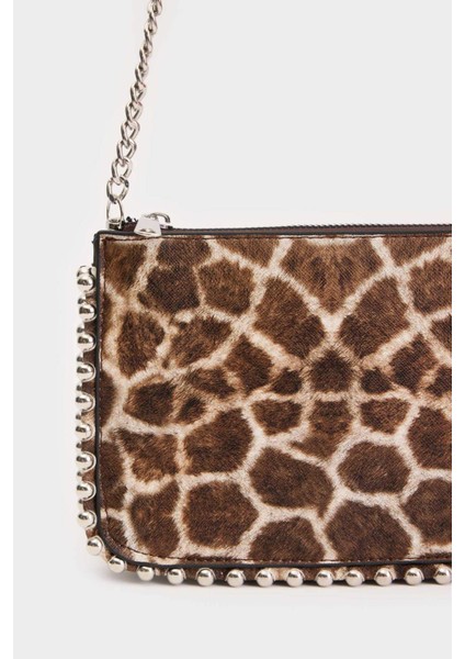 Kadın Zımba Detaylı Leopar Desenli Suni Deri Çapraz Çanta E0716AXNS fırsatları