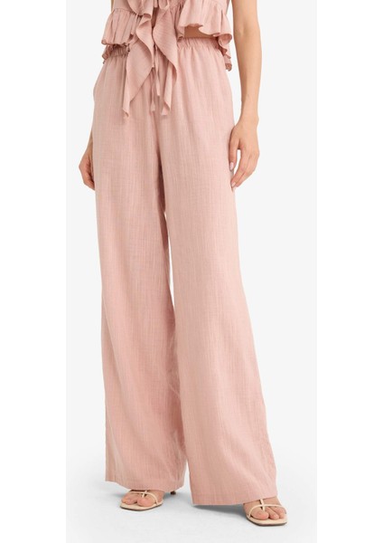 Pantolon Wide Leg Çift Cepli Normal Bel Standart Boy D1009AX25SP
